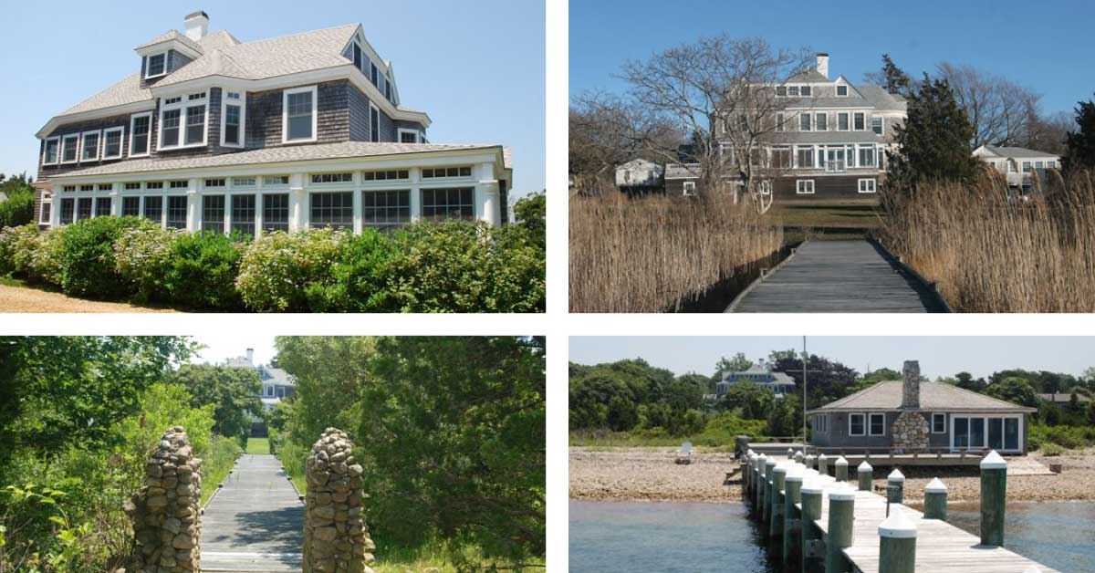 East chop home water views of home and pier