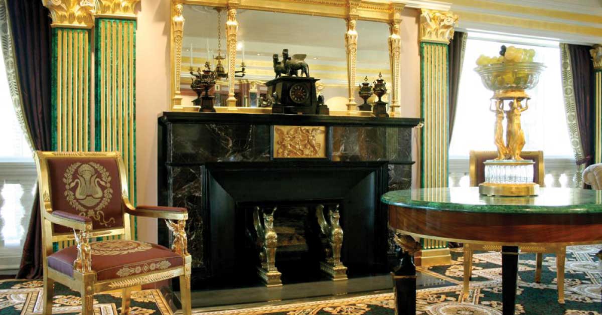 Manhattan interior joseph w dick fireplace marble glamour apartment